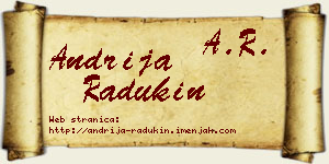 Andrija Radukin vizit kartica